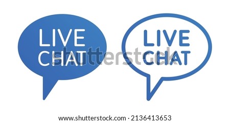 Live chat on speech bubble vector isolated on white background.