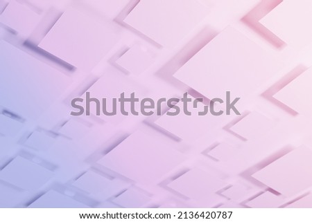 Abstract geometric background with rhombuses in saturated gradient trendy colors - very peri, pink with shadows as diagonal pattern, top view. Bright modern backdrop in minimal style.