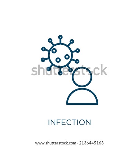 infection icon. Thin linear infection outline icon isolated on white background. Line vector infection sign, symbol for web and mobile