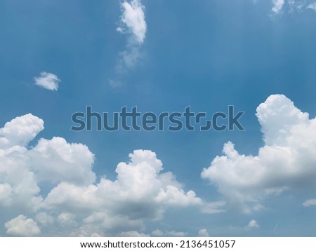 When the weather is clear Cumulus clouds form at Thailand. No focus
