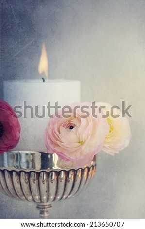 candle with flower