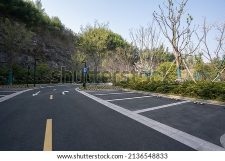 empty parking lot in city park