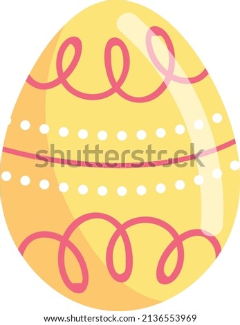 Easter Eggs with pattern. Design elements for holiday cards.Cartoon flat style Vector illustration.