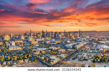 Phoenix Arizona AZ Drone Downtown Skyline Aerial Royalty-Free Stock Photo #2136554345