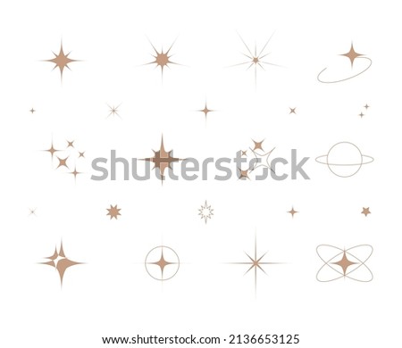 Shiny sparks silhouettes. Twinkle star particles, glitter sparkles and magic sparkle isolated silhouette icons set. Set of star sparkling and twinkling cartoon. Royalty-Free Stock Photo #2136653125