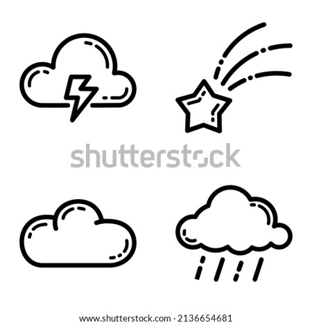 Weather Flat Icon Set Isolated On White Background