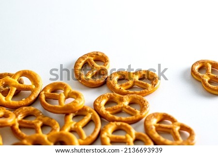 small pretzels on a white background