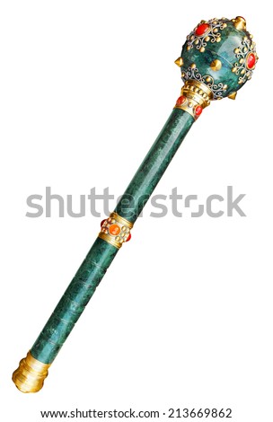 Scepter (mace) isolated, Clipping path included. Royalty-Free Stock Photo #213669862