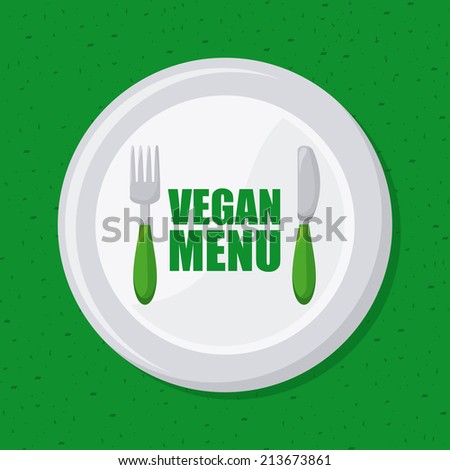 vegan food over white background vector illustration
