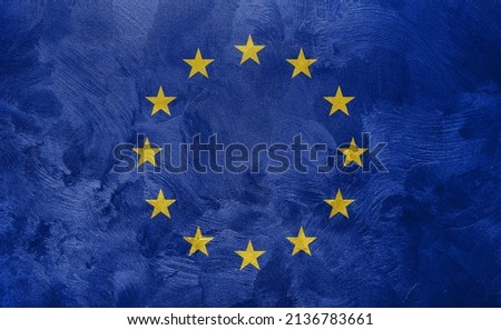 Textured photo of the flag of European Union.