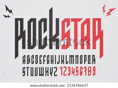 Classic Heavy Metal Or Hard Rock Font Royalty-Free Stock Photo #2136786637