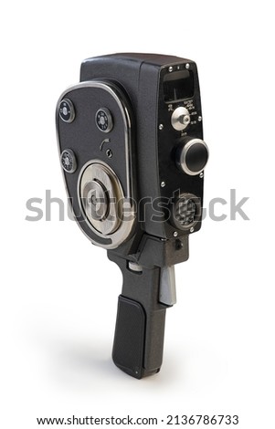 camera super 8 isolated on white, old film camera isolated on white
