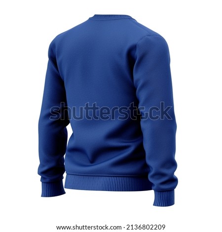 You can make your logo design more beautiful with this Back View Fabulous Sweater Mockup In Nouvean Navy Color.