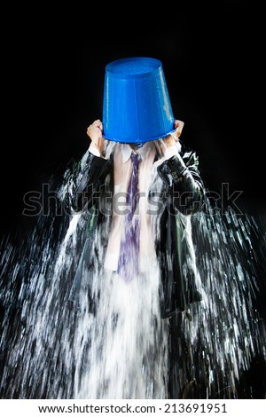 ice bucket challenge business man photo.