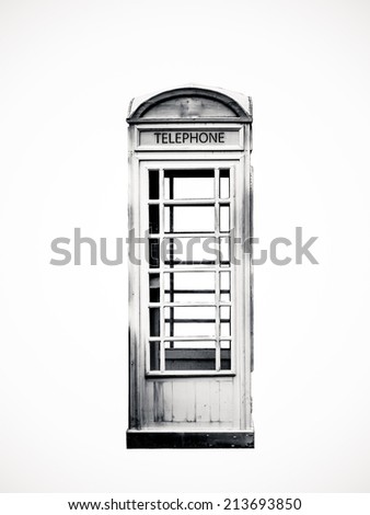 Dirty Black and White telephone booth