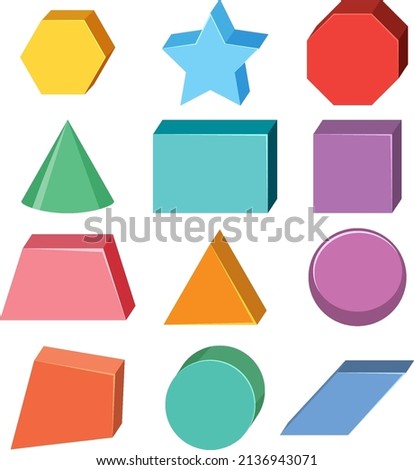 Different shapes on white background illustration