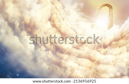 Infinite sky above the clouds. Shot of the Pearly Gates above the clouds. Royalty-Free Stock Photo #2136956925