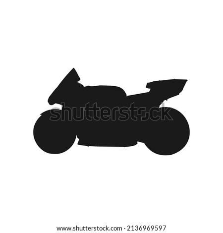 Vector silhouette of a MotoGP motorbike. Symbol or icon of MotoGP bike.