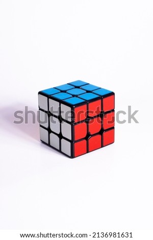 rubik cube 3x3 not solving Royalty-Free Stock Photo #2136981631