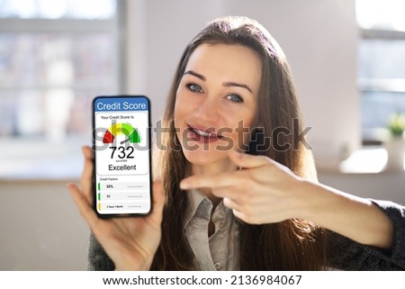 Online Credit Score Ranking Check On Mobile Phone Royalty-Free Stock Photo #2136984067