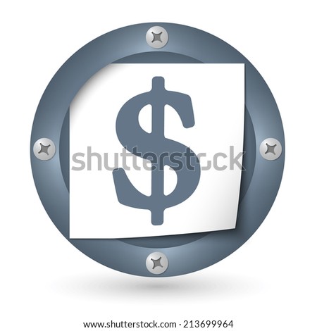 dark abstract icon with paper and dollar symbol