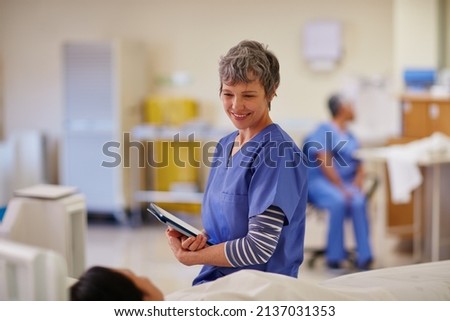 Are you ready for some good news. Shot of a nurse standing by her patients bedside.