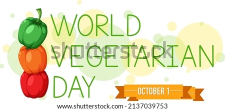 World Vegetarian Day logo on white background illustration
