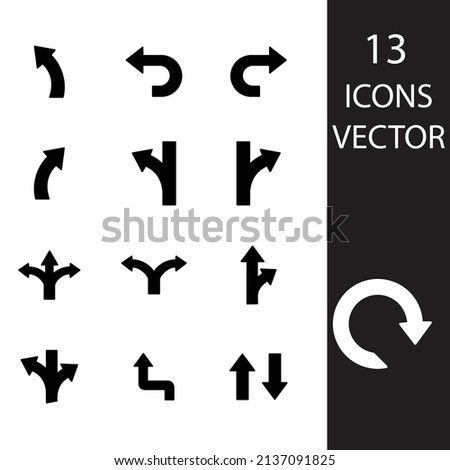 Direction icons set . Direction pack symbol vector elements for infographic web