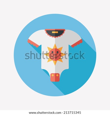 baby onesie flat icon with long shadow,EPS 10