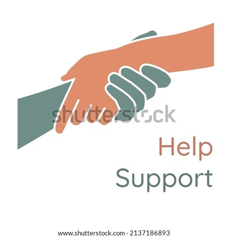 Helping hand concept. Gesture, sign of help and hope. Two hands taking each other. Royalty-Free Stock Photo #2137186893