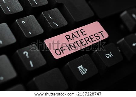 Conceptual caption Rate Of Interest. Conceptual photo amount charged, expressed as a percentage of principal, Typing Online Class Review Notes, Abstract Retyping Subtitle Tracks