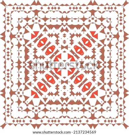Antique mexican talavera ceramic. Fashionable design. Vector seamless pattern illustration. Red floral and abstract decor for scrapbooking, smartphone cases, T-shirts, bags or linens.