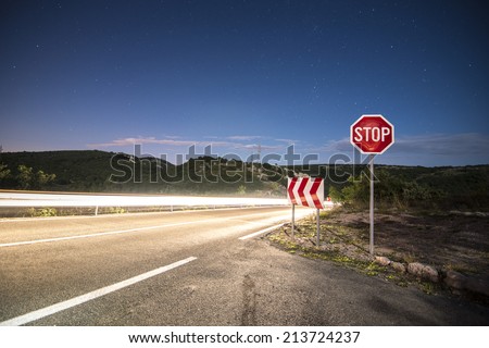 long exposure on road at night