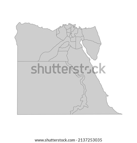 Outline political map of the Egypt. High detailed vector illustration.