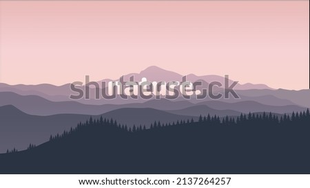 a pink sunset in the middle of a beautiful mountain range