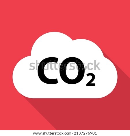 CO2 reduce cloud icon shadow, clean global emission, environment eco design symbol vector illustration .