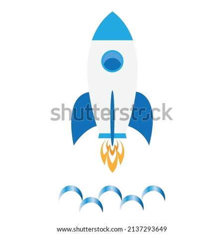 Mission, appolo,start Up Concept Symbol Space Rocket Ship Sky Icon Trendy Modern Flat Design Template Vector Illustration