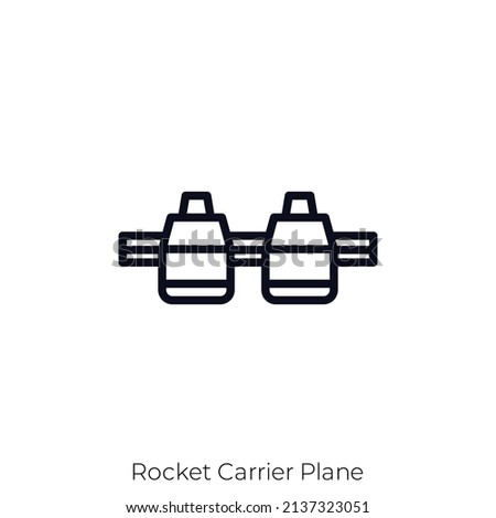 Rocket Carrier Plane icon. Outline style icon design isolated on white background