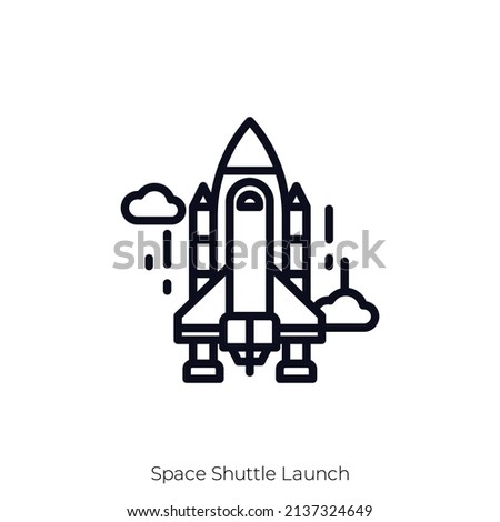 Space Shuttle Launch icon. Outline style icon design isolated on white background