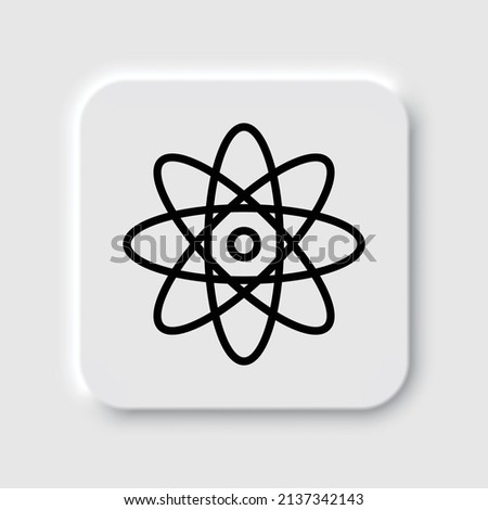 Atom simple icon vector. Flat desing. Neumorphism design.ai