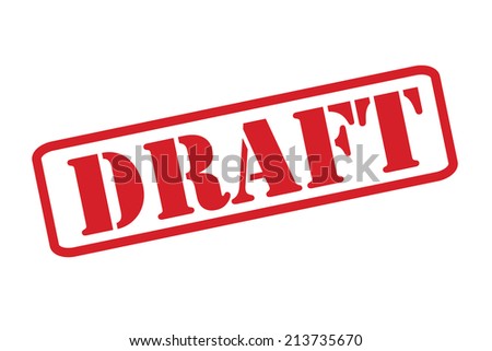 'DRAFT' red rubber stamp vector over a white background. Royalty-Free Stock Photo #213735670