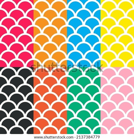 set fish scale pattern reptile dragon skin texture multicolor background for fabric 