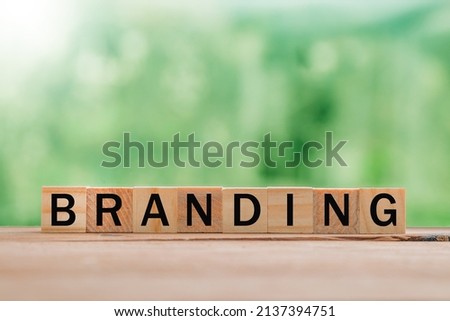 pieces or blocks of wood with the concept of branding