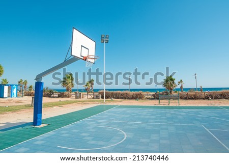 basketball playground in Poetto beach, Sardinia
