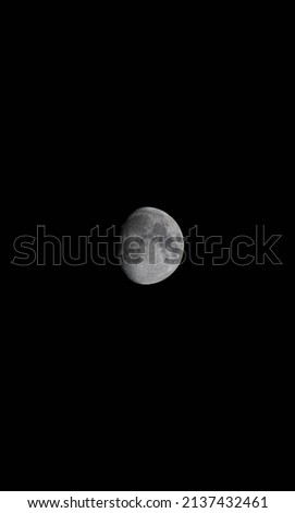 Half moon in the night sky
