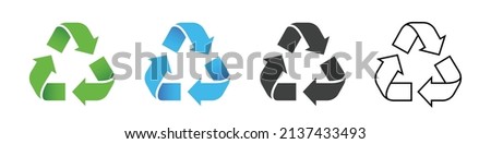 set of recycling icons. recycle logo symbol. vector illustration