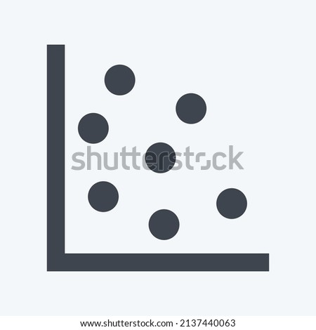 Scatter Plot I Icon in trendy glyph style isolated on soft blue background