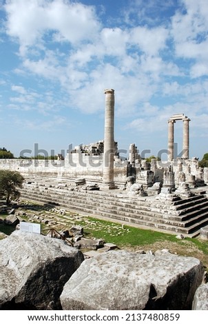 Apollon temple - Ruins of the Temple of Apollo in Didim, Turkey Royalty-Free Stock Photo #2137480859