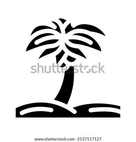 palm tree glyph icon vector. palm tree sign. isolated contour symbol black illustration
