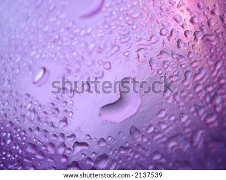 Pink water drop with heart